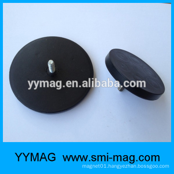 Multi-Poles Rubber Coated Neodymium Pot Magnet With Thread Rod